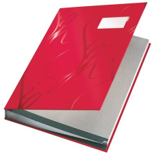 Leitz Aláírókönyv, A4, 18 részes, karton, Leitz Design, piros aláírókönyv