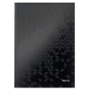 Leitz Beíró, A4, kockás, 80 lap, keményfedeles, LEITZ Wow , fekete