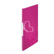 Leitz Bemutatómappa, 20 zsebes, A4, LEITZ "Wow", rózsaszín mappa