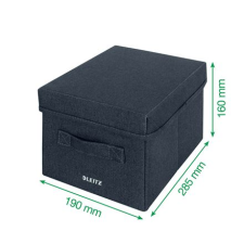 Leitz Fabric szövet borítású tárolódoboz tetővel kicsi, 2 db/csomag (61460089) (Leitz61460089) bútor