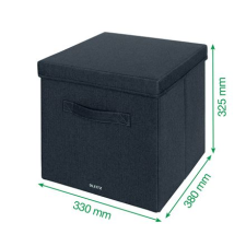 Leitz Fabric szövet borítású tárolódoboz tetővel nagy, 2 db/csomag (61450089) (Leitz61450089) bútor