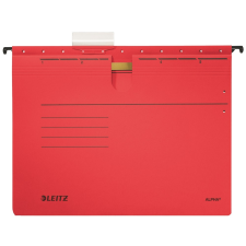 Leitz Függőmappa gyorsfűző szerkezettel LEITZ Alpha A/4 karton piros 25 db/doboz lefűző