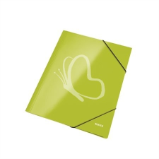 Leitz Gumis mappa, 15 mm, karton, A4, lakkfényű, LEITZ "Wow", zöld mappa