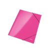 Leitz Gumis mappa, 15 mm, karton, A4, LEITZ "Wow", rózsaszín