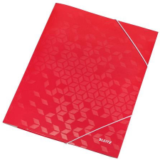 Leitz Gumis mappa, 15 mm, karton, A4, LEITZ Wow, piros (E39820026) mappa
