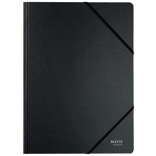 Leitz Gumis mappa, karton, A4, LEITZ &quot;Recycle&quot;, fekete mappa