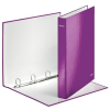 Leitz Gyűrűs könyv, 4 gyűrű, D alakú, 40 mm, A4 Maxi, karton, LEITZ "Wow", lila