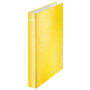Leitz Gyűrűs könyv, 4 gyűrű, D alakú, 40 mm, A4 Maxi, karton, LEITZ  Wow , sárga
