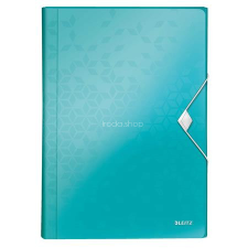 Leitz Harmonikamappa, A4, PP, 6 rekeszes, LEITZ &quot;Wow&quot;, jégkék mappa