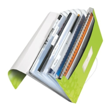 Leitz Harmonikamappa, A4, PP, 6 rekeszes, LEITZ "Wow", zöld mappa