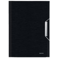 Leitz Harmonikamappa, A4, PP, 6 rekeszes, LEITZ "Style", szaténfekete mappa