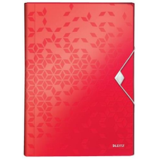 Leitz Harmonikamappa, A4, PP, 6 rekeszes, LEITZ "Wow", piros mappa