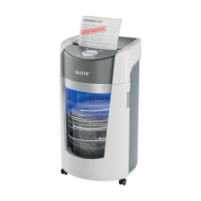  LEITZ IQ OptiMax Office P5 iratmegsemmisítő, 35L, fehér iratmegsemmisítő