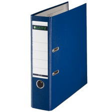  LEITZ Iratrendező, 80 mm, A4, PP/karton, élvédő sínnel, LEITZ &quot;180&quot;, kék gyűrűskönyv