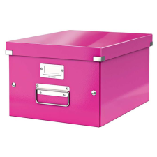 Leitz Irattároló doboz, A4, lakkfényű, Leitz Click&amp;Store, rózsaszín irattartó