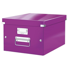 Leitz Irattároló doboz, A4, lakkfényű, LEITZ &quot;Click&amp;Store&quot;, lila irattartó