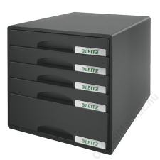 Leitz Irattároló, műanyag, 5 fiókos, LEITZ Plus, fekete (E52110095) irattároló szekrény