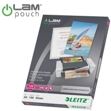 Leitz Meleglamináló fólia, 125 mikron, A4, fényes, UDT technológiával (E74810000) lamináló fólia