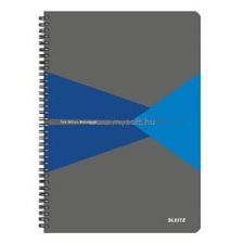 Leitz Office spirálfüzet, A4, kockás, 90 lap, laminált karton borító (szürke-kék) (LEITZ_46470035) füzet