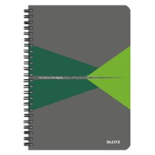 Leitz Office spirálfüzet, A5, kockás, 90 lap, PP borító (szürke-zöld) (LEITZ_44980055) füzet