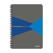 Leitz &quot;Office&quot; 90 lap A5 szürke-kék laminált karton borító kockás spirálfüzet füzet