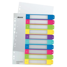 LEITZ Regiszter, műanyag, A4 Maxi, 1-10, LEITZ "Wow" regiszter és tartozékai
