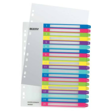 Leitz Regiszter, műanyag, A4 Maxi, 1-20, LEITZ Wow (E12450000) irattartó