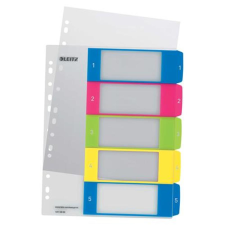 Leitz Regiszter, műanyag, A4 Maxi, 1-5, LEITZ "Wow" regiszter és tartozékai