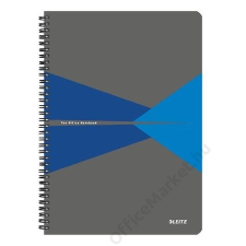 Leitz Spirálfüzet, A4, kockás, 90 lap, laminált karton borító, LEITZ "Office", szürke-kék (E46470035) füzet