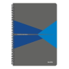 Leitz Spirálfüzet, A4, kockás, 90 lap, laminált karton borító, LEITZ "Office", szürke-kék