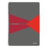 Leitz Spirálfüzet, A4, kockás, 90 lap, PP borító, LEITZ "Office", szürke-piros