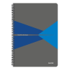 Leitz Spirálfüzet, A4, vonalas, 90 lap, PP borító, LEITZ "Office", szürke-kék