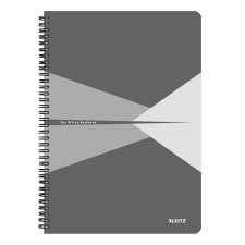 Leitz spirálfüzet, A4, vonalas, 90 lap, "Office", szürke (E44960085) füzet
