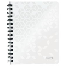 Leitz Spirálfüzet, A5, kockás, 80 lap, LEITZ "Wow", fehér füzet