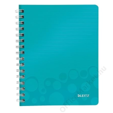 Leitz Spirálfüzet, A5, kockás, 80 lap, LEITZ Wow, jégkék (E46410051) füzet
