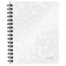 Leitz Spirálfüzet, A5, vonalas, 80 lap, LEITZ &quot;Wow&quot;, fehér füzet