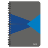Leitz Spirálfüzet, A5, vonalas, 90 lap, laminált karton borító, LEITZ "Office", szürke-kék