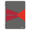 Leitz Spirálfüzet, A5, vonalas, 90 lap, laminált karton borító, LEITZ "Office", szürke-piros