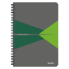  LEITZ Spirálfüzet, A5, vonalas, 90 lap, PP borító, LEITZ "Office", szürke-zöld