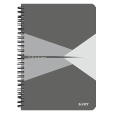 Leitz spirálfüzet, A5, vonalas, 90 lap, "Office", szürke (E44990085) füzet