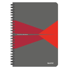 Leitz spirálfüzet, A5, vonalas, 90 lap, "Office", szürke-piros (E44990025) füzet