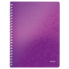 Leitz Spirálfüzet LEITZ Wow A/4 80 lapos vonalas lila