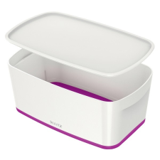 Leitz Tároló doboz LEITZ Wow Mybox fedeles műanyag kicsi fehér/lila papírárú, csomagoló és tárolóeszköz
