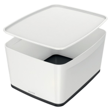 Leitz Tároló doboz LEITZ Wow Mybox fedeles műanyag nagy fehér/fekete papírárú, csomagoló és tárolóeszköz