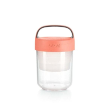 Lékué Jar To Go Uzsonnás doboz, 400 ml, lazacszín uzsonnás doboz