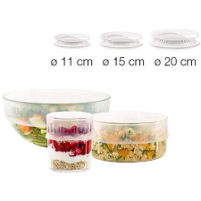 Lékué sada silikonových víček na potraviny Reusable, 3ks papírárú, csomagoló és tárolóeszköz