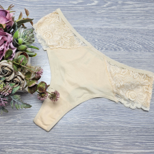 Lemila Magas derekú pamut tanga csipke betéttel S, Test női alsó