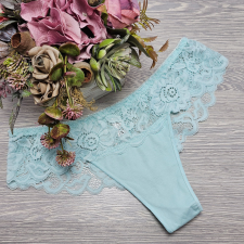 Lemila Női féltanga pamut csipke-derékkal Türkiz, M női alsó