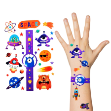  Lemosható gyerek tetoválás – Party tetoválás – Űrutazás és UFO-k party kellék