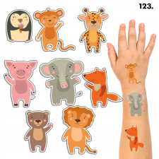  LEMOSHATÓ TETOVÁLÁS GYEREKEKNEK IDEIGLENES ÁLLATKERTI SZAFARI - 8 EL. / 150 RAJZ csillámtetoválás